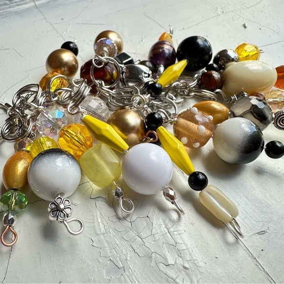 Chunky Beaded Tassel Handbag Purse Accessory Dangle Charm Key Chain Handmade - Picture 8 of 17